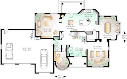 Floorplan 1 for House Plan #034-00834