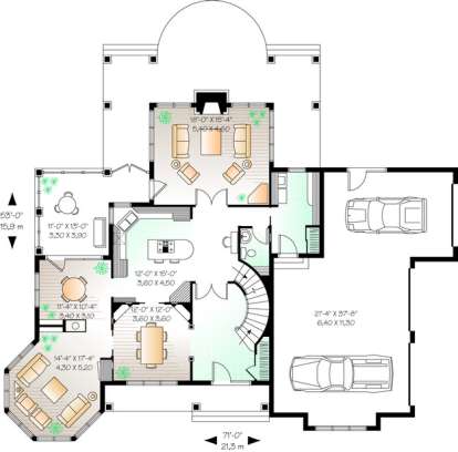 Floorplan 1 for House Plan #034-00835