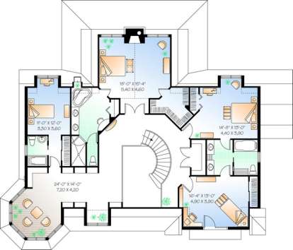 Floorplan 2 for House Plan #034-00835