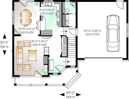 Floorplan 1 for House Plan #034-00837