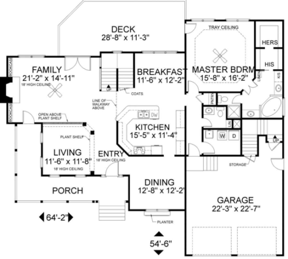 First Floor for House Plan #036-00116