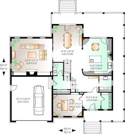 Floorplan 1 for House Plan #034-00838
