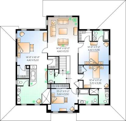 Floorplan 2 for House Plan #034-00838