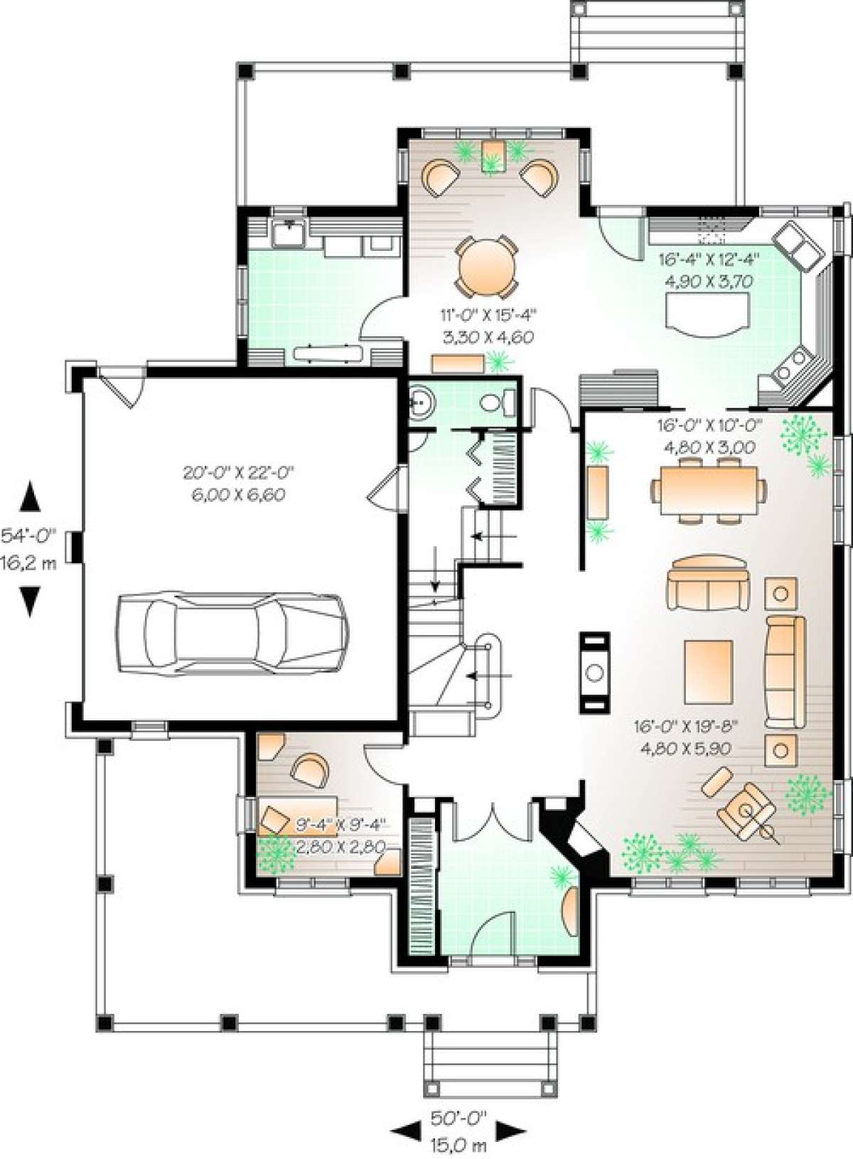 Floorplan 1 for House Plan #034-00839