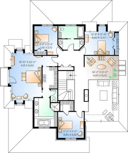 Floorplan 2 for House Plan #034-00839