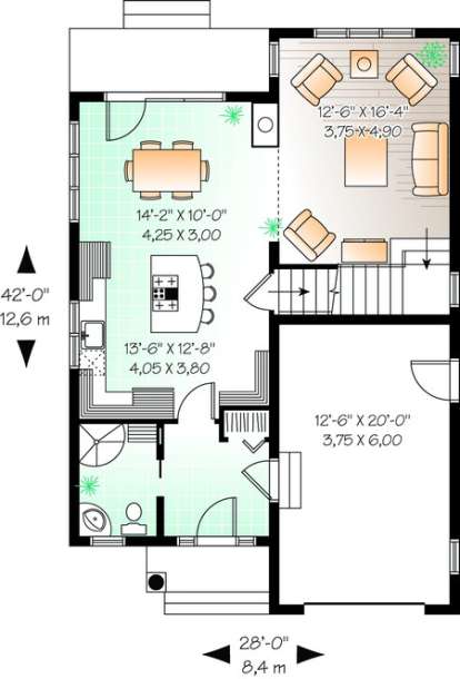 Floorplan 1 for House Plan #034-00840