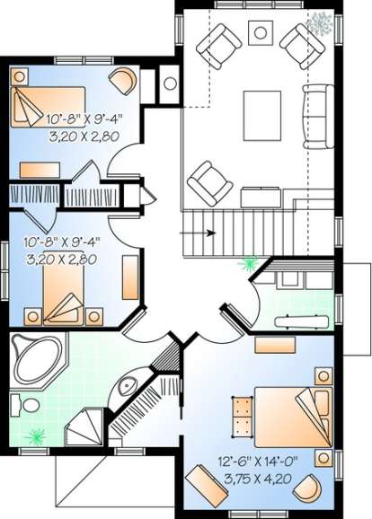 Floorplan 2 for House Plan #034-00840