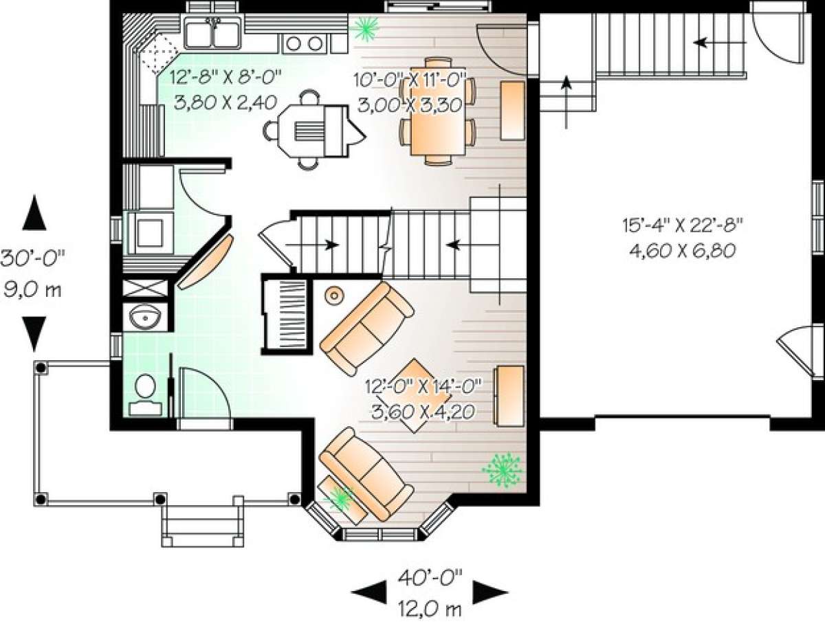 Floorplan 1 for House Plan #034-00841