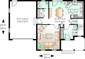 Floorplan 1 for House Plan #034-00843