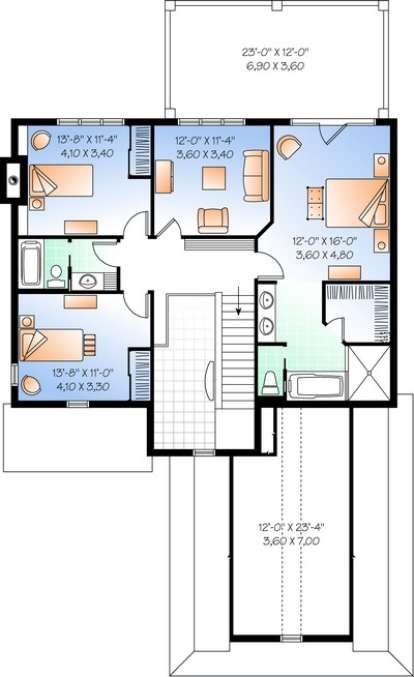 Floorplan 2 for House Plan #034-00844