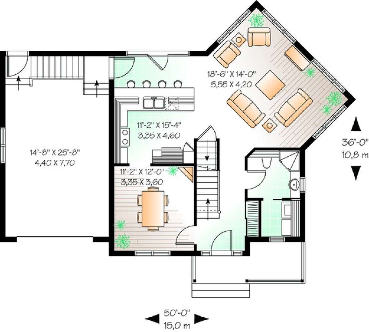 Floorplan 1 for House Plan #034-00846