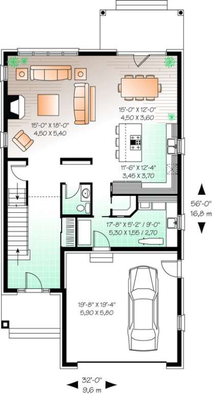 Floorplan 1 for House Plan #034-00847