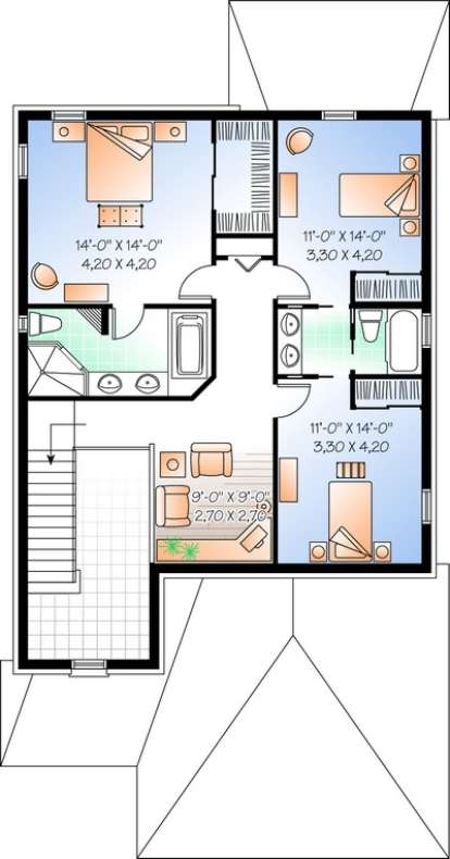 Floorplan 2 for House Plan #034-00847