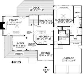 First Floor for House Plan #036-00117