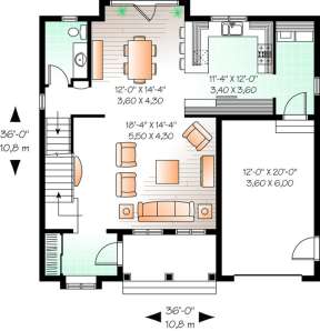 Floorplan 1 for House Plan #034-00851