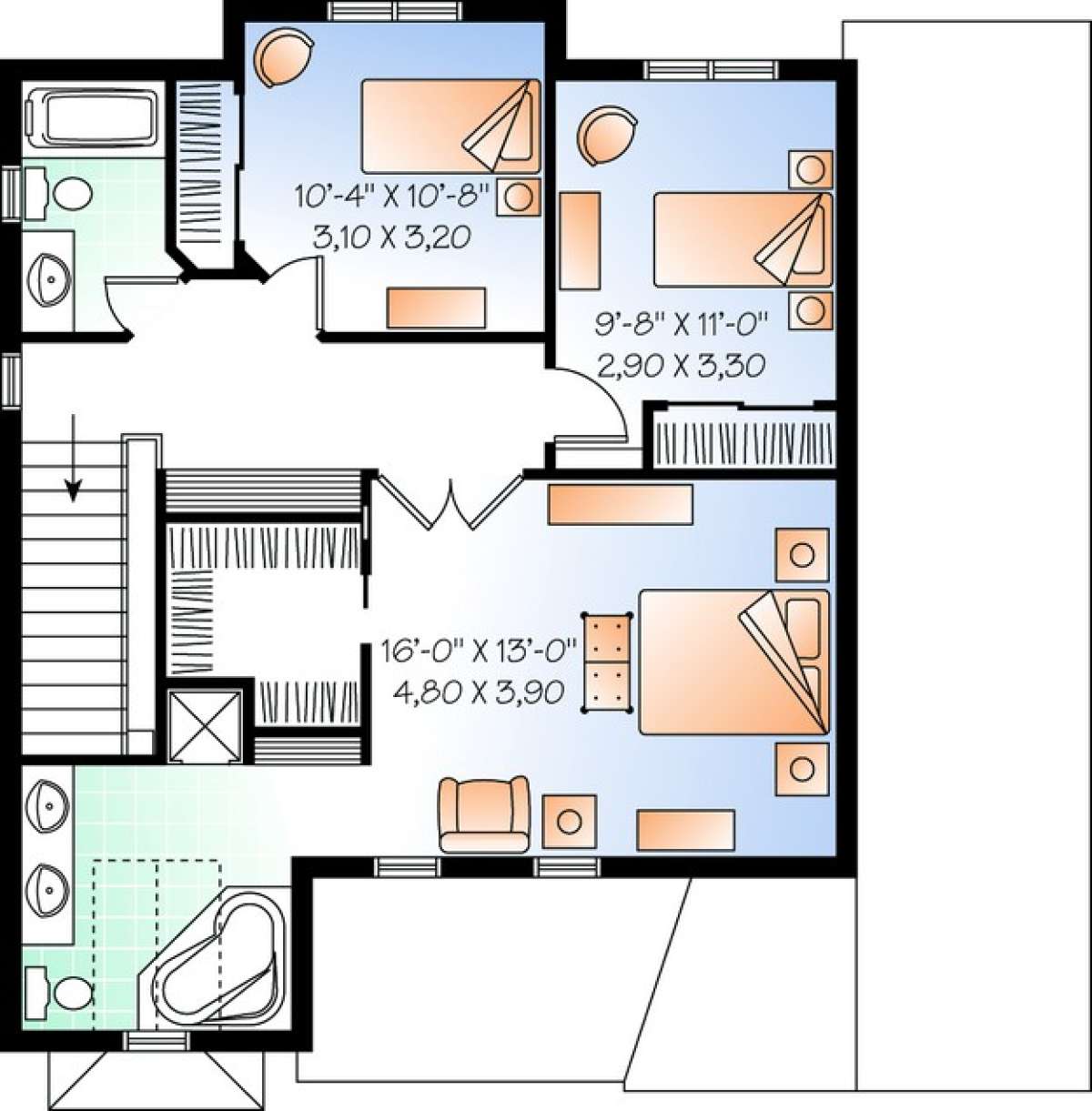 Floorplan 2 for House Plan #034-00851