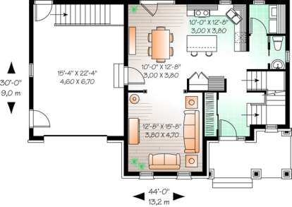 Floorplan 1 for House Plan #034-00852