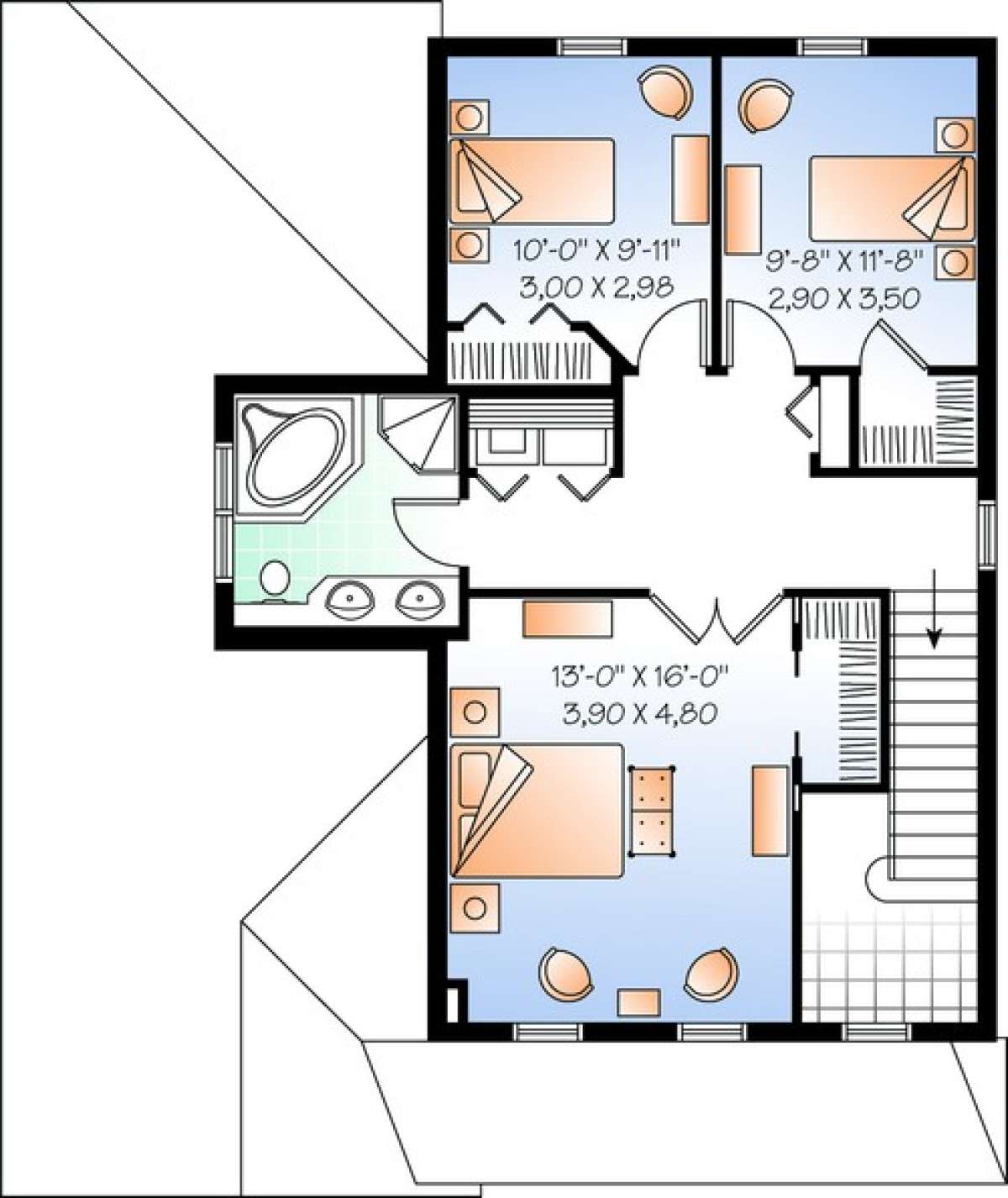 Floorplan 2 for House Plan #034-00853