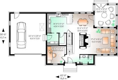 Floorplan 1 for House Plan #034-00855