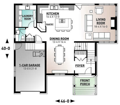 Main Floor for House Plan #034-00857