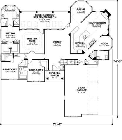 First Floor for House Plan #036-00118