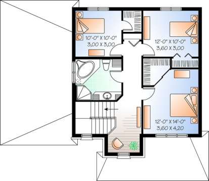 Floorplan 2 for House Plan #034-00858