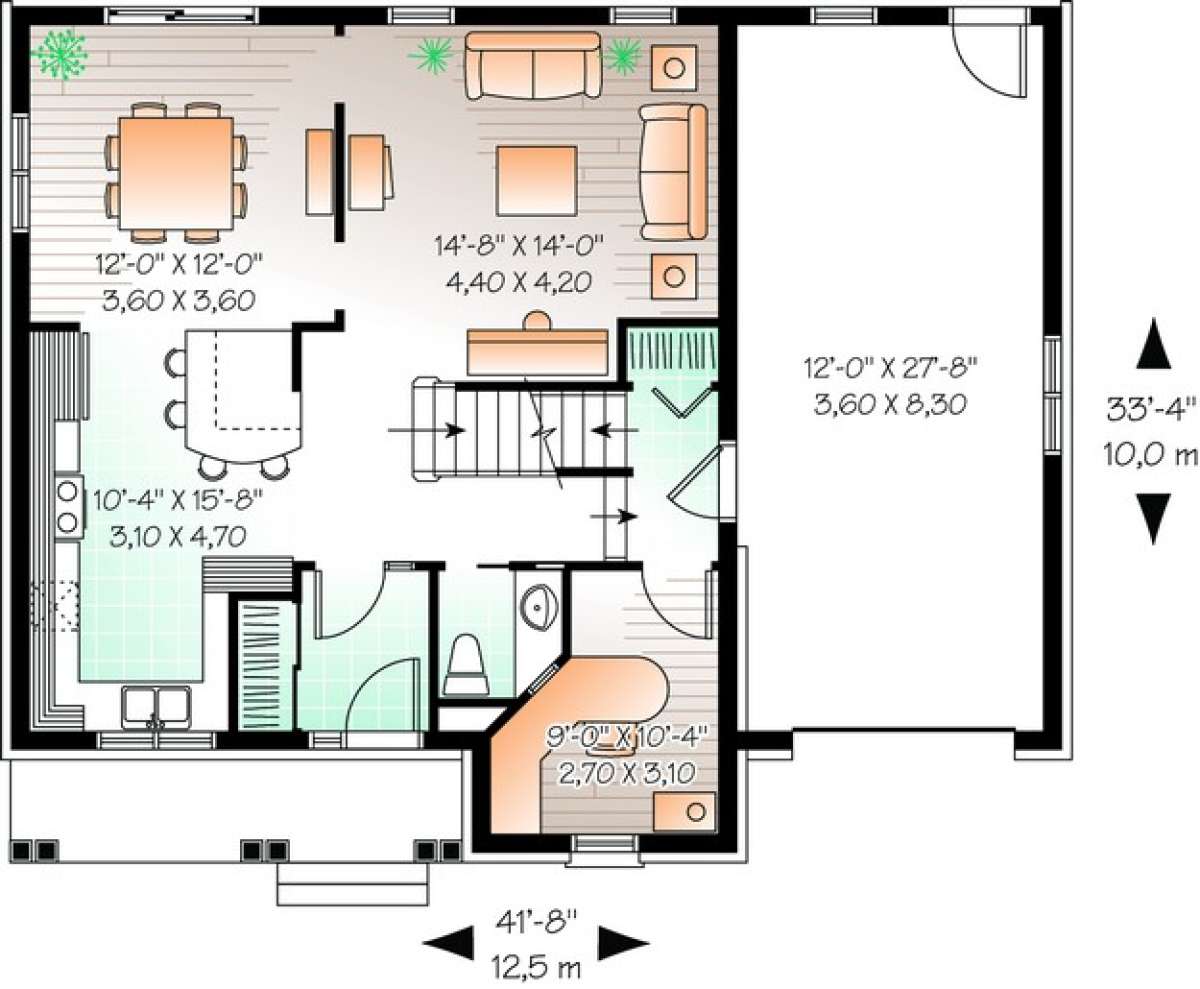 Floorplan 1 for House Plan #034-00859