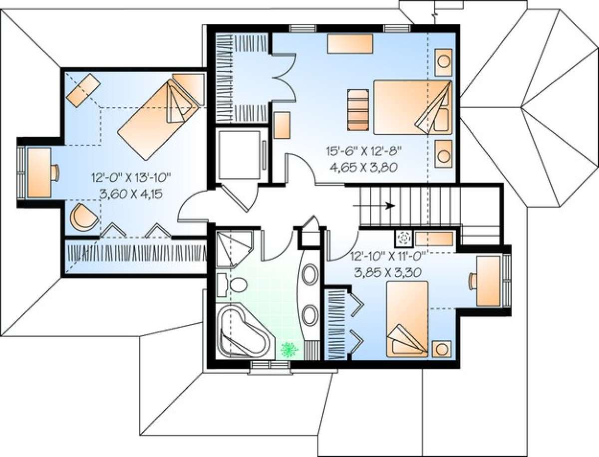 Floorplan 2 for House Plan #034-00860