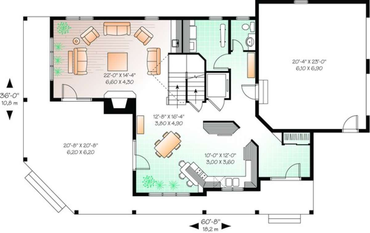 Floorplan 1 for House Plan #034-00861