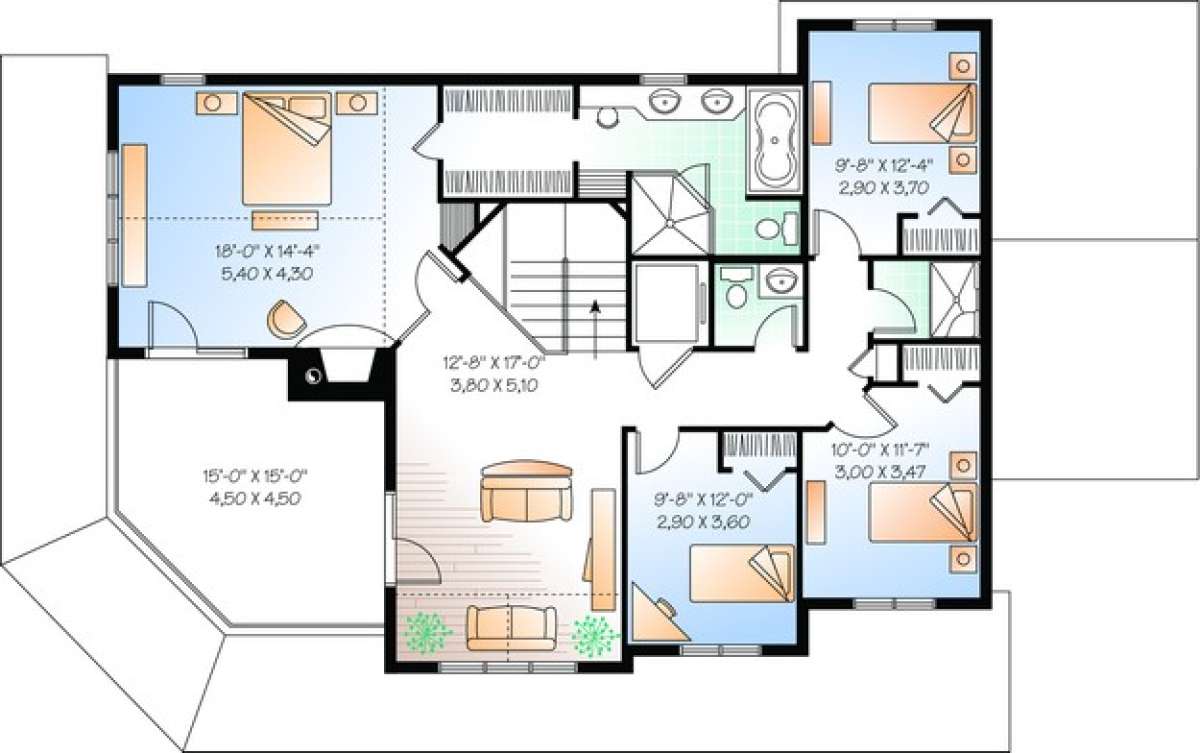 Floorplan 2 for House Plan #034-00861
