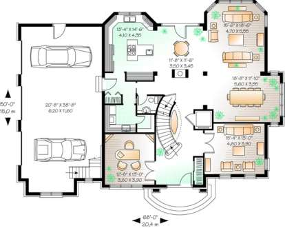 Floorplan 1 for House Plan #034-00862