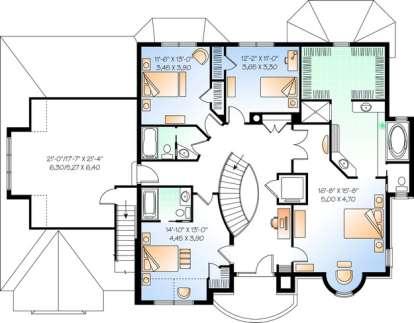 Floorplan 2 for House Plan #034-00862