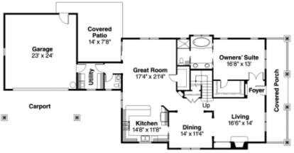 Floorplan 1 for House Plan #035-00337