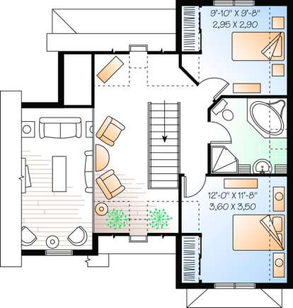 Floorplan 2 for House Plan #034-00871