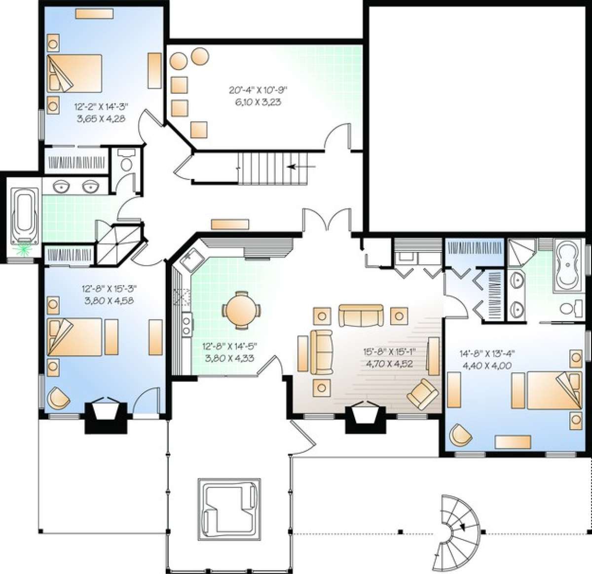 Floorplan 1 for House Plan #034-00873