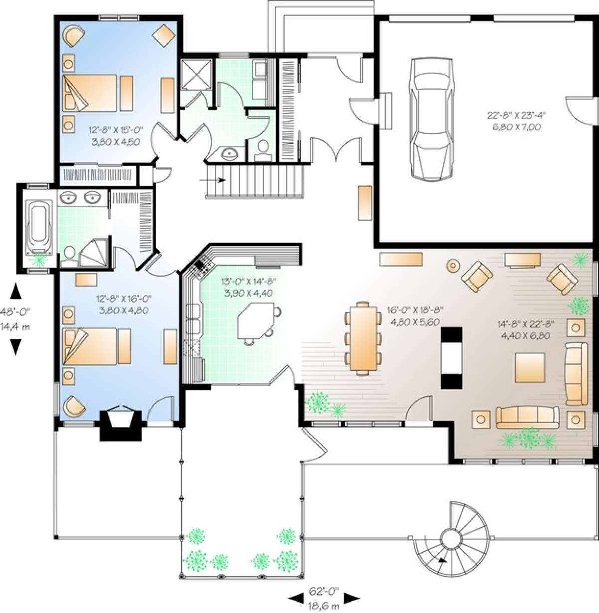 Floorplan 2 for House Plan #034-00873
