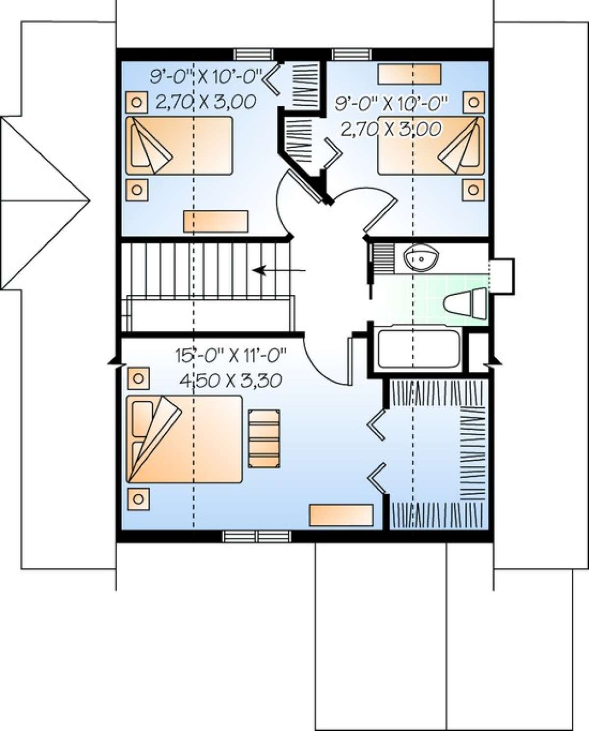 Floorplan 2 for House Plan #034-00876