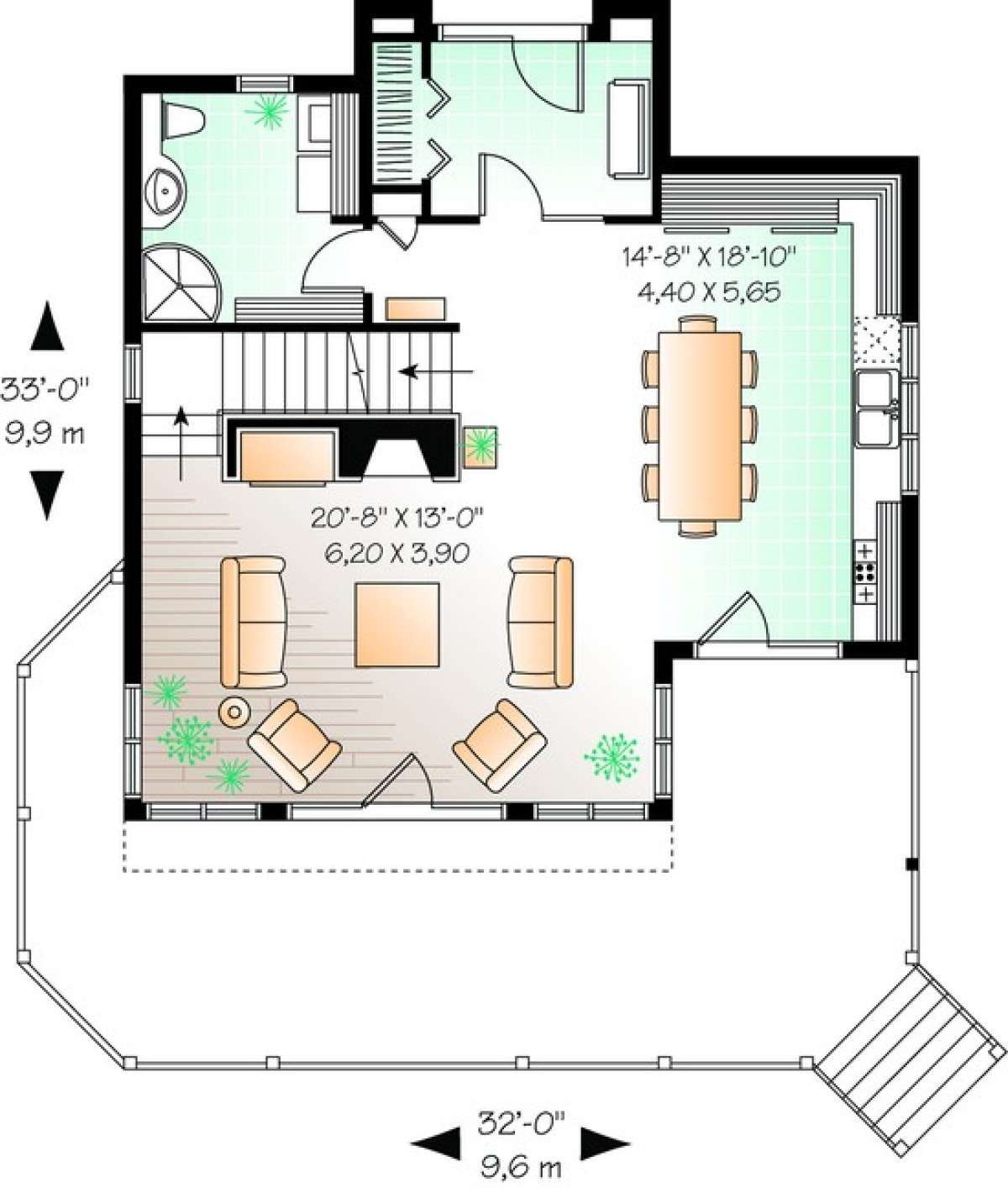 Floorplan 1 for House Plan #034-00877