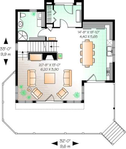 Floorplan 1 for House Plan #034-00877