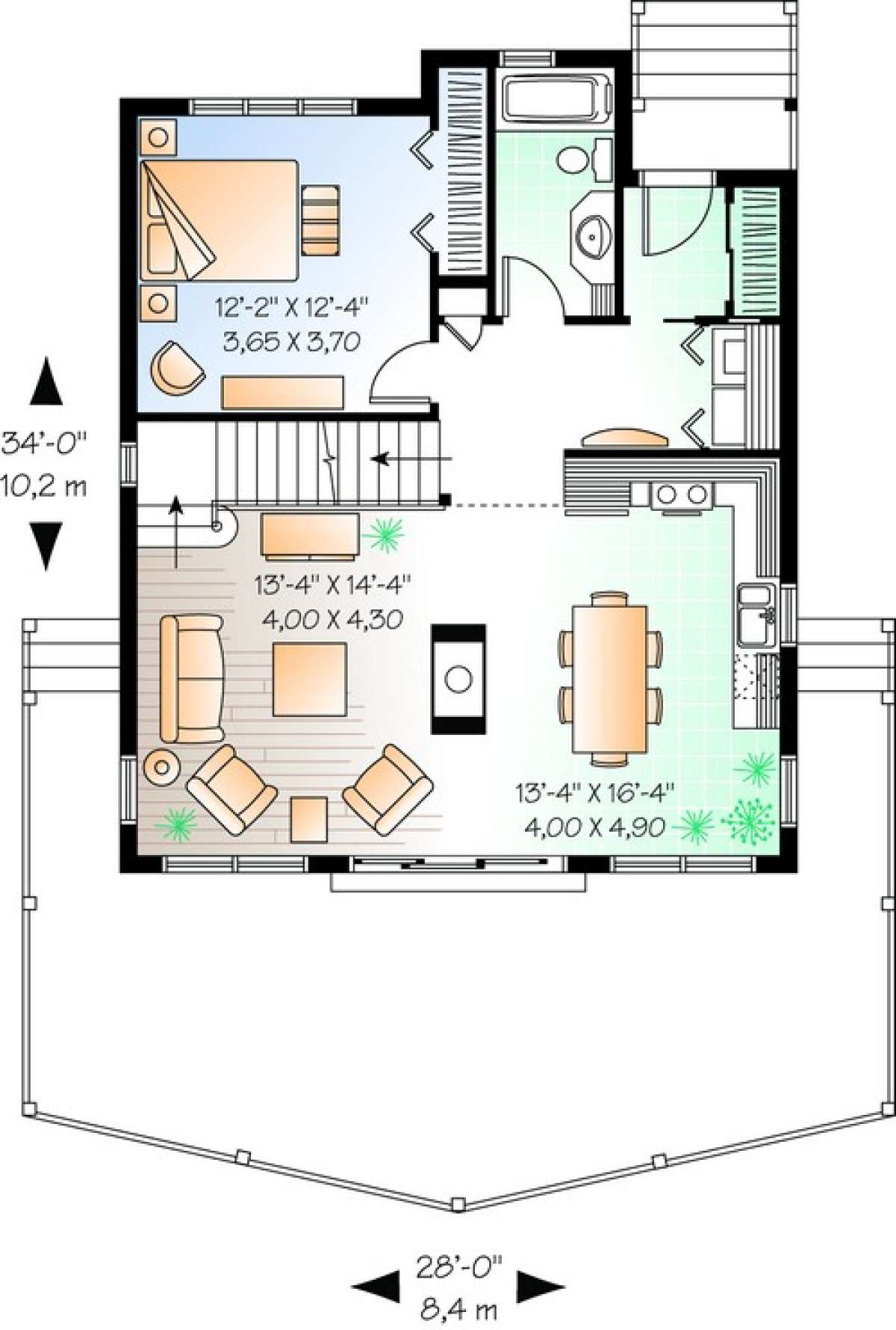 Floorplan 1 for House Plan #034-00878