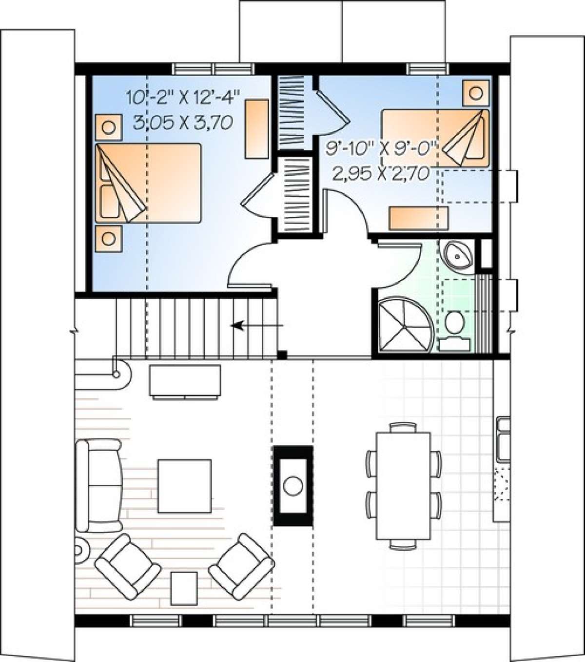 Floorplan 2 for House Plan #034-00878