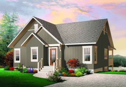 2 Bed, 1 Bath, 1324 Square Foot House Plan - #034-00881