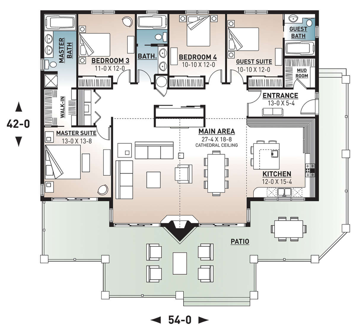 Main Floor for House Plan #034-00882