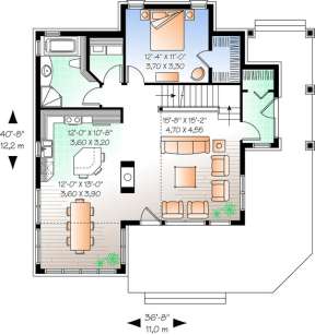 Floorplan 1 for House Plan #034-00885
