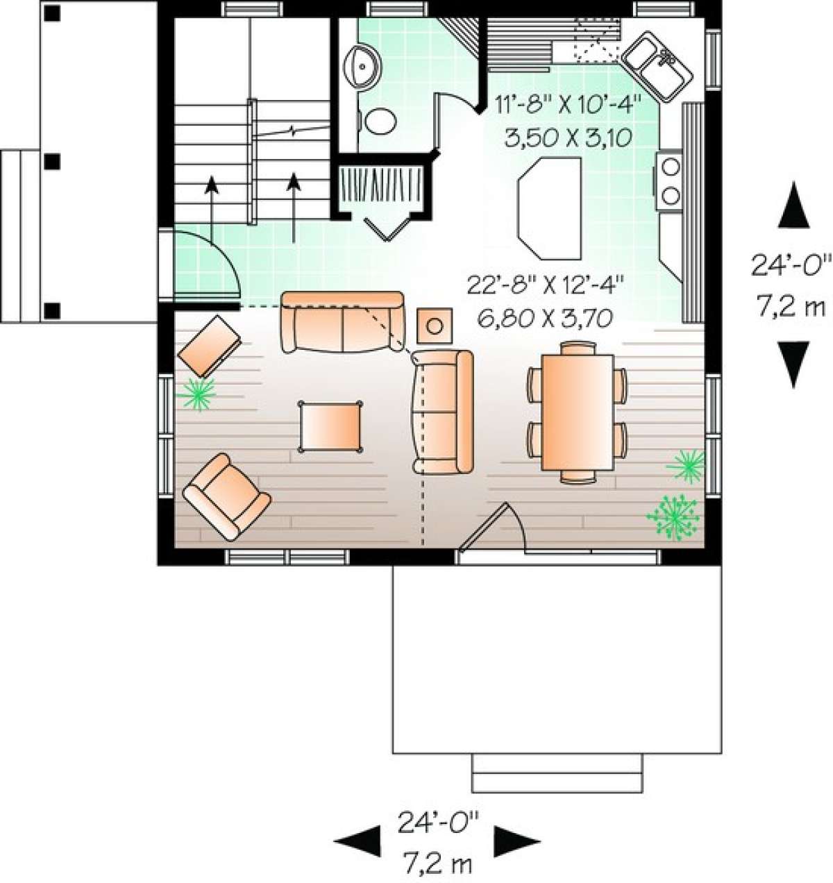 Floorplan 1 for House Plan #034-00886
