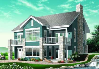 Vacation House Plan #034-00887 Elevation Photo