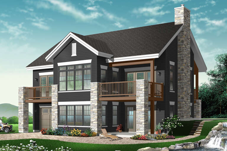 Vacation House Plan #034-00887 Elevation Photo