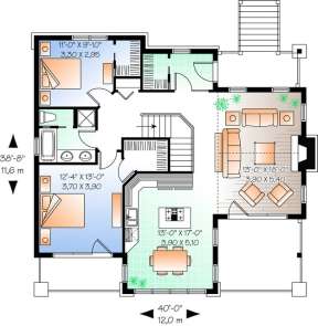 Floorplan 2 for House Plan #034-00887