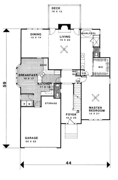 First Floor for House Plan #036-00120