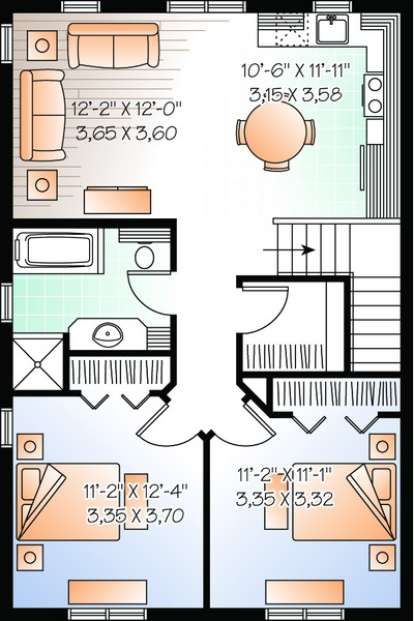 Floorplan 2 for House Plan #034-00893